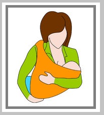 woman breastfeeding baby in sling